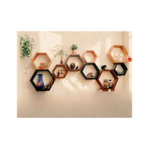 Hexagonal Wall Decorative Shelf Large (11")